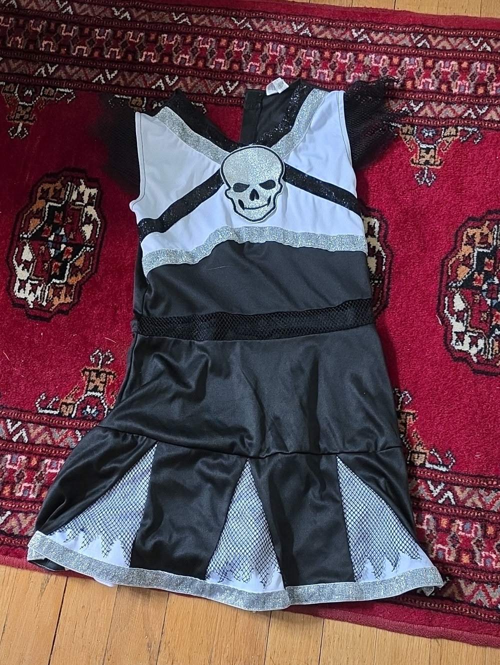Kids Black and White Skull Cheer Costume